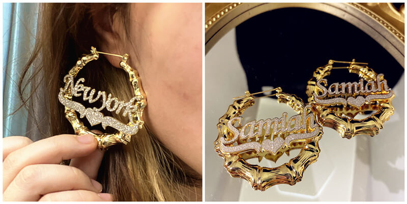 personalized gold name hoop earrings custom name studs earrings supplier list word jewelry factory ltd